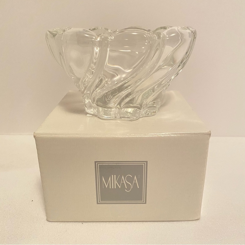 Mikasa Peppermint Clear Candleholder New In Box